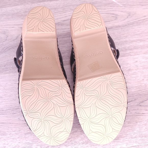 NWOT Aetrex Cally Clog Black Leather Heel Clog Sandal Size 7.5, 8 SKU CC400 - Picture 10 of 15